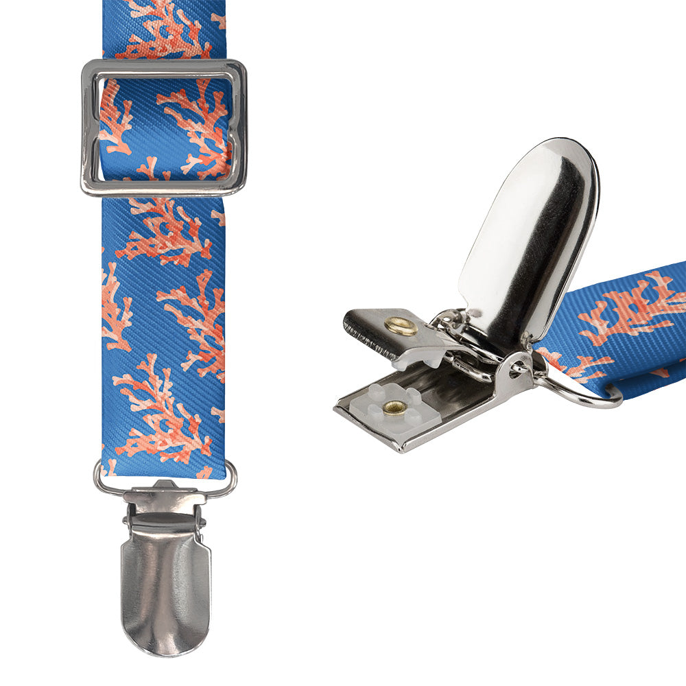 Coral Reef Suspenders - Hardware and Strap - Knotty Tie Co.