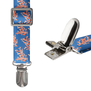 Coral Reef Suspenders - Hardware and Strap - Knotty Tie Co.