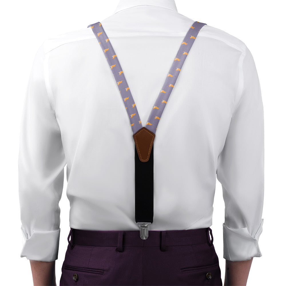 Corgi Suspenders - On Model Front View - Knotty Tie Co.