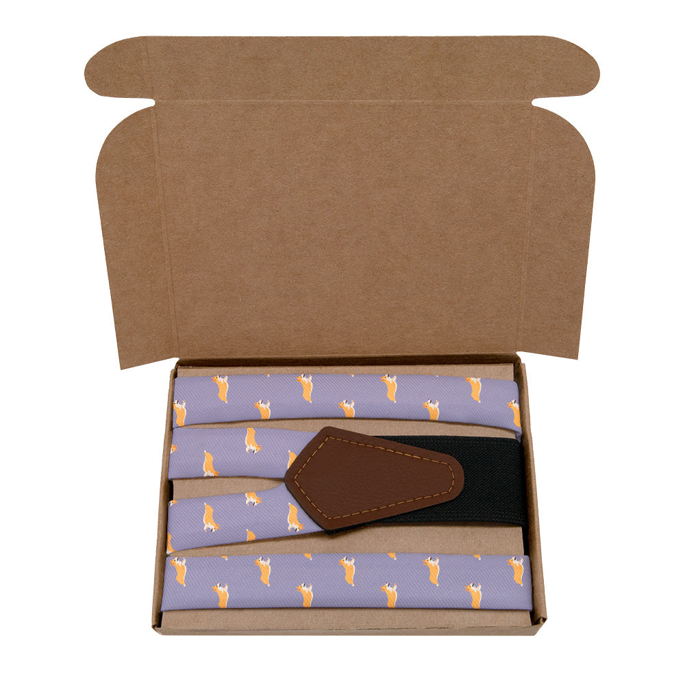 Corgi Suspenders - Kraft Gift Box Packaging - Knotty Tie Co.