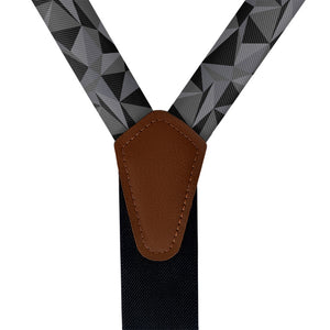 Crag Geometric Suspenders - Vegan Leather Y-Back - Knotty Tie Co.