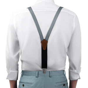 Crisscross Geometric Suspenders - On Model Front View - Knotty Tie Co.