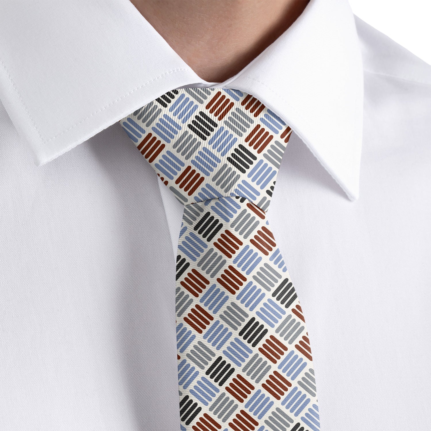 Crosshatch Plaid Necktie - Rolled - Knotty Tie Co.