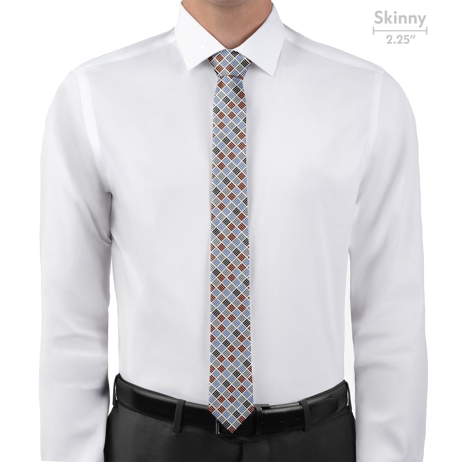 Crosshatch Plaid Necktie - Skinny - Knotty Tie Co.
