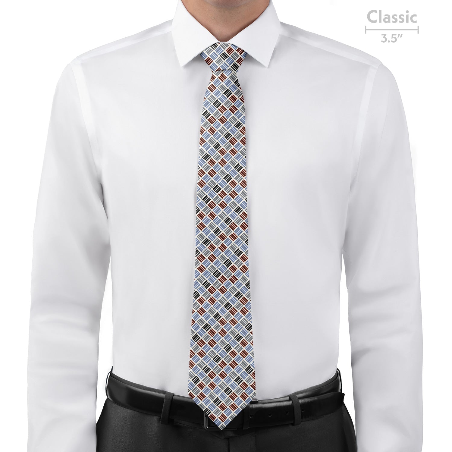 Crosshatch Plaid Necktie - Classic - Knotty Tie Co.