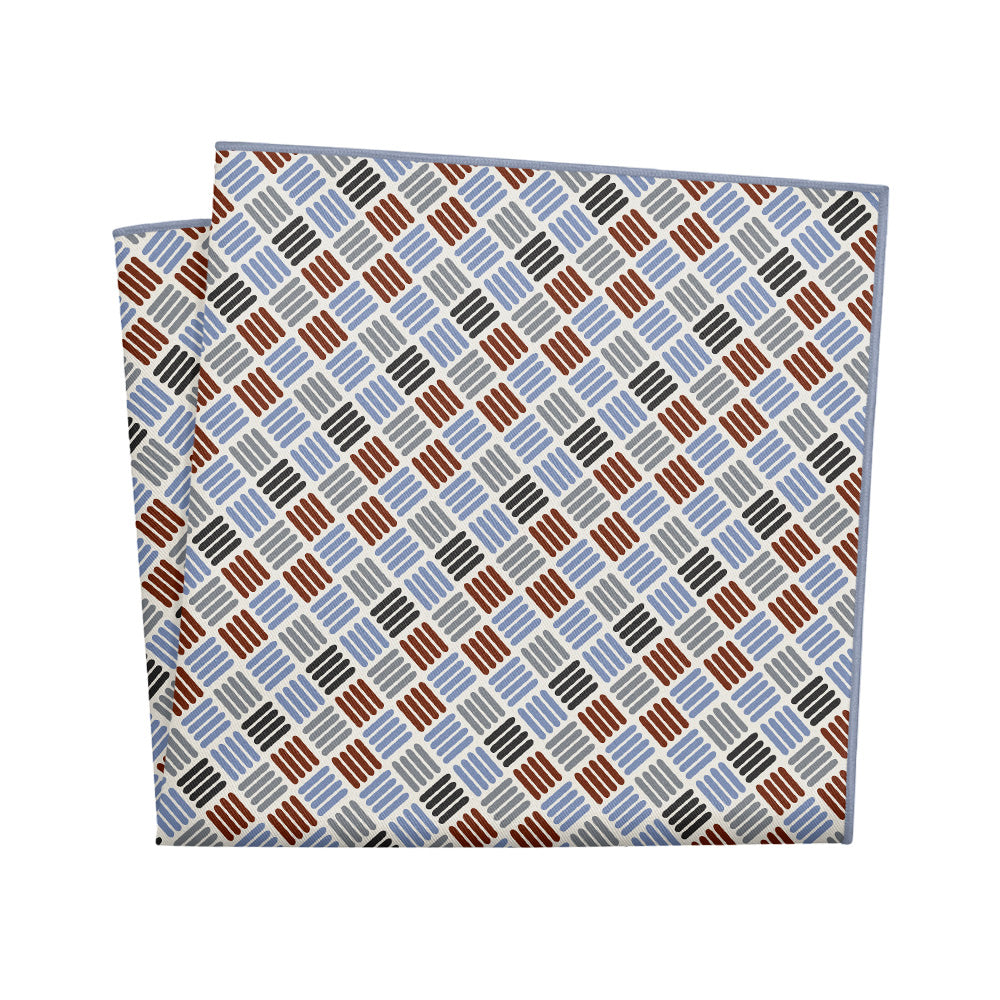 Crosshatch Plaid Pocket Square - 12" Square - Knotty Tie Co.