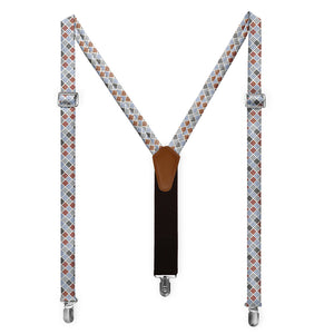 Crosshatch Plaid Suspenders - Full Front View - Knotty Tie Co.