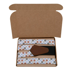 Crosshatch Plaid Suspenders - Kraft Gift Box Packaging - Knotty Tie Co.