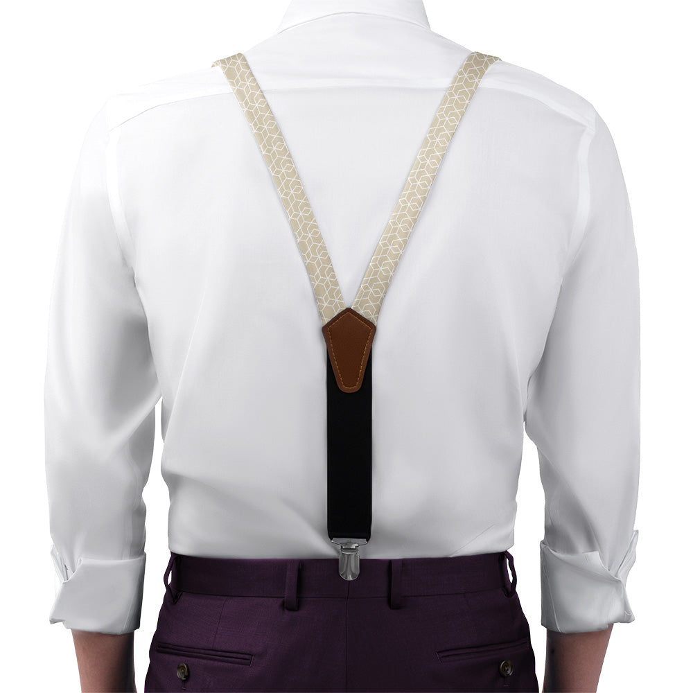 Crystalline Geometric Suspenders - On Model Front View - Knotty Tie Co.