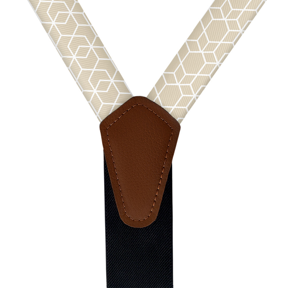 Crystalline Geometric Suspenders - Vegan Leather Y-Back - Knotty Tie Co.