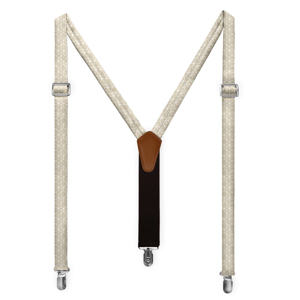 Crystalline Geometric Suspenders - Full Front View - Knotty Tie Co.