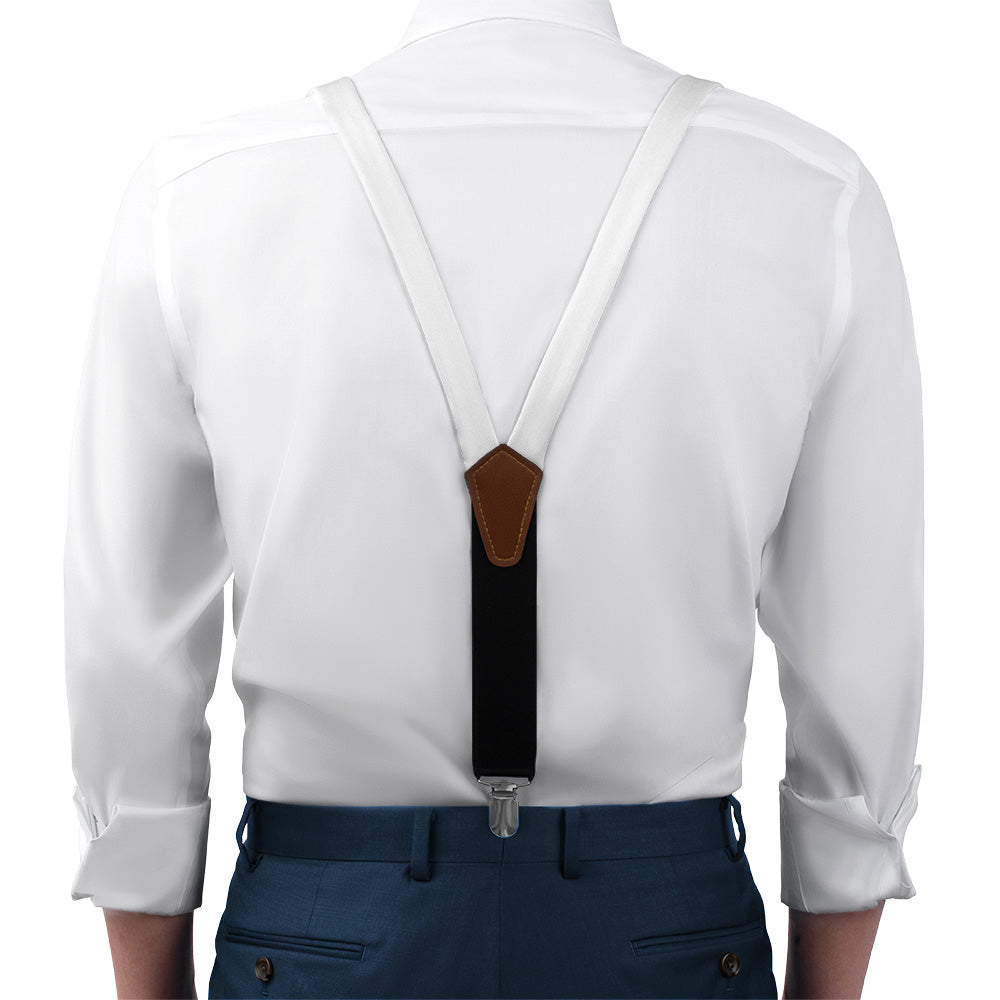 Customizable Solid Suspenders - On Model Front View - Knotty Tie Co.