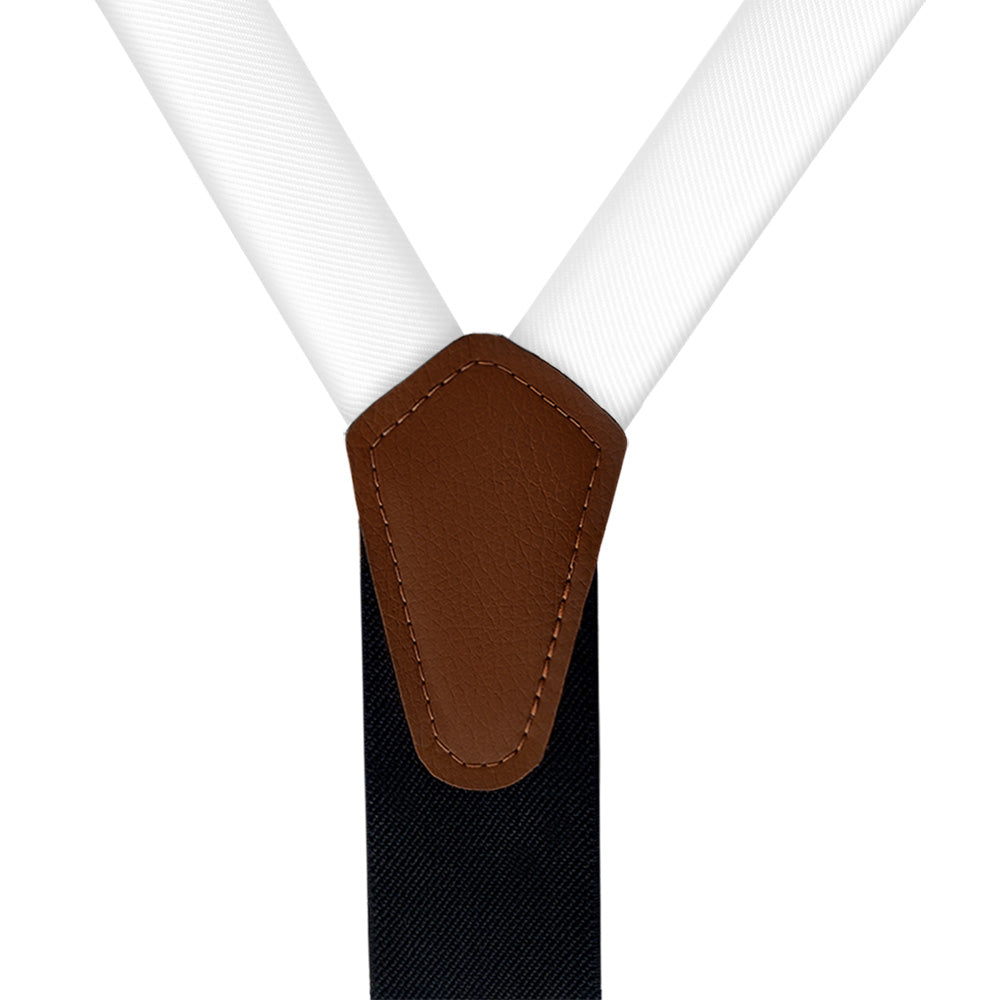 Customizable Solid Suspenders - Vegan Leather Y-Back - Knotty Tie Co.