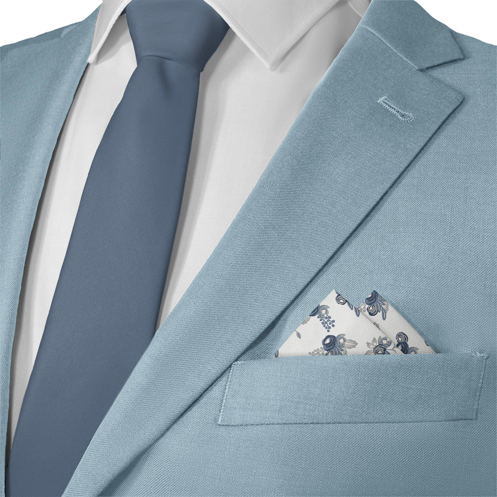 Dayton Floral Pocket Square - Matching Necktie- Knotty Tie Co.