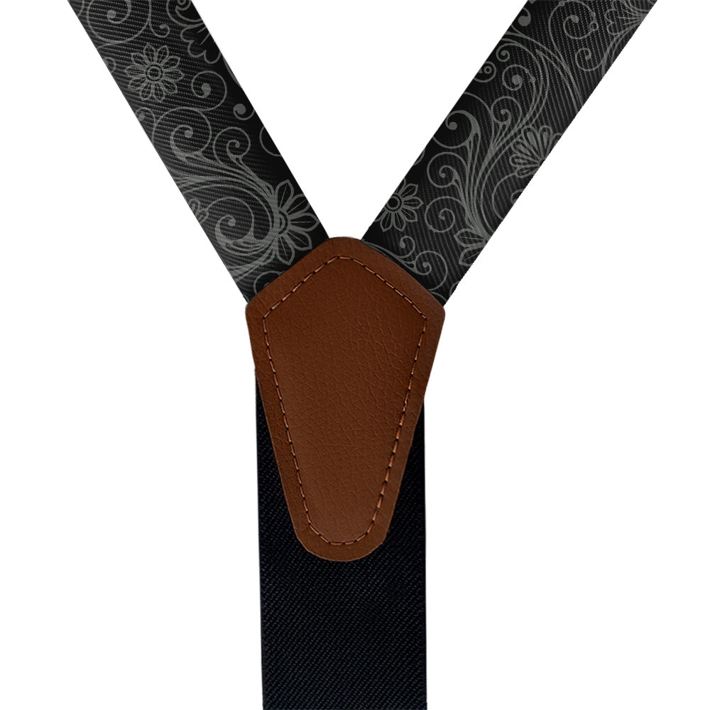 Decadence Paisley Suspenders - Vegan Leather Y-Back - Knotty Tie Co.