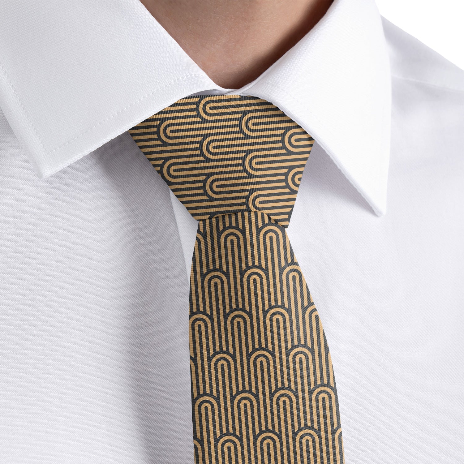 Deco Curves Necktie - Rolled - Knotty Tie Co.