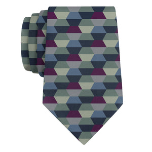 Deco Hex Geometric Necktie - Rolled - Knotty Tie Co.