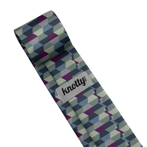 Deco Hex Geometric Necktie - Tag - Knotty Tie Co.