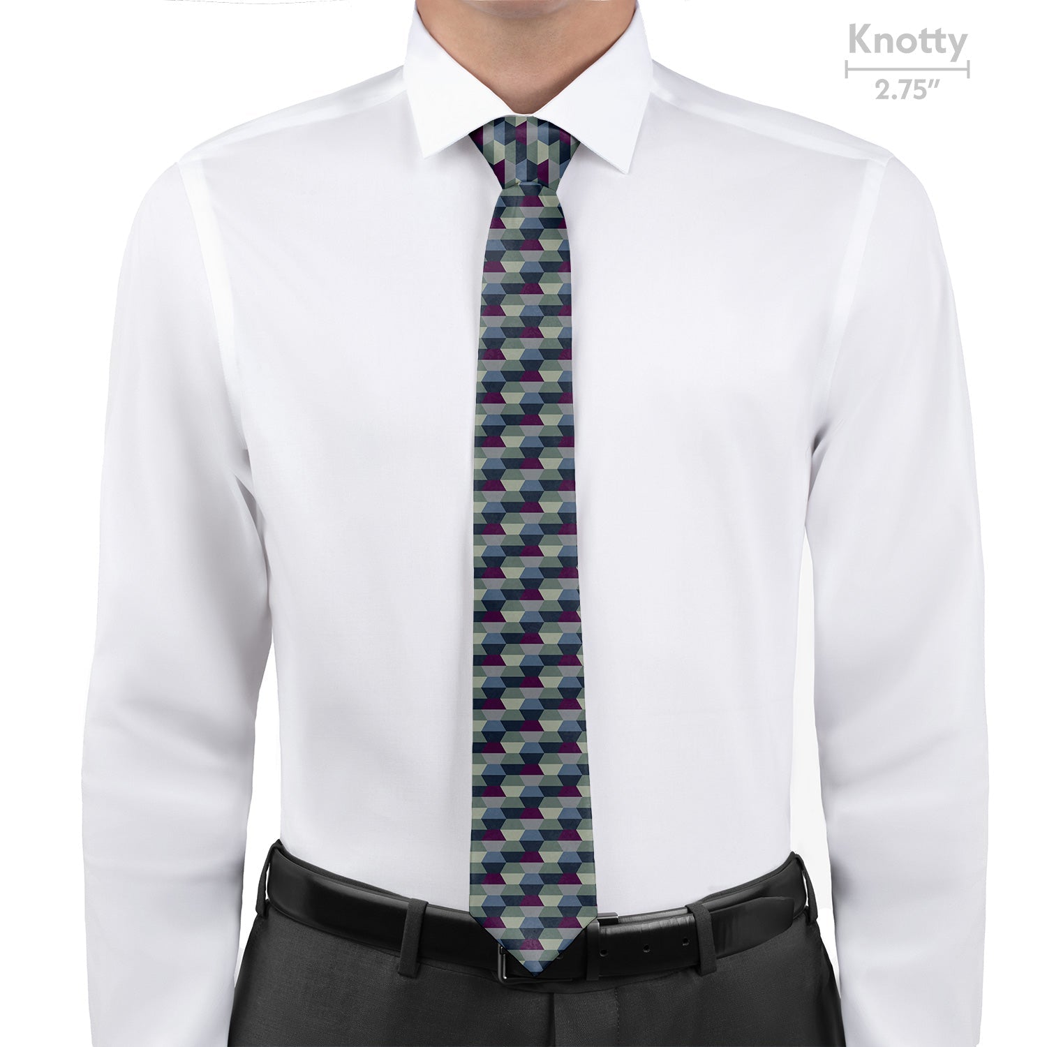 Deco Hex Geometric Necktie - Knotty - Knotty Tie Co.