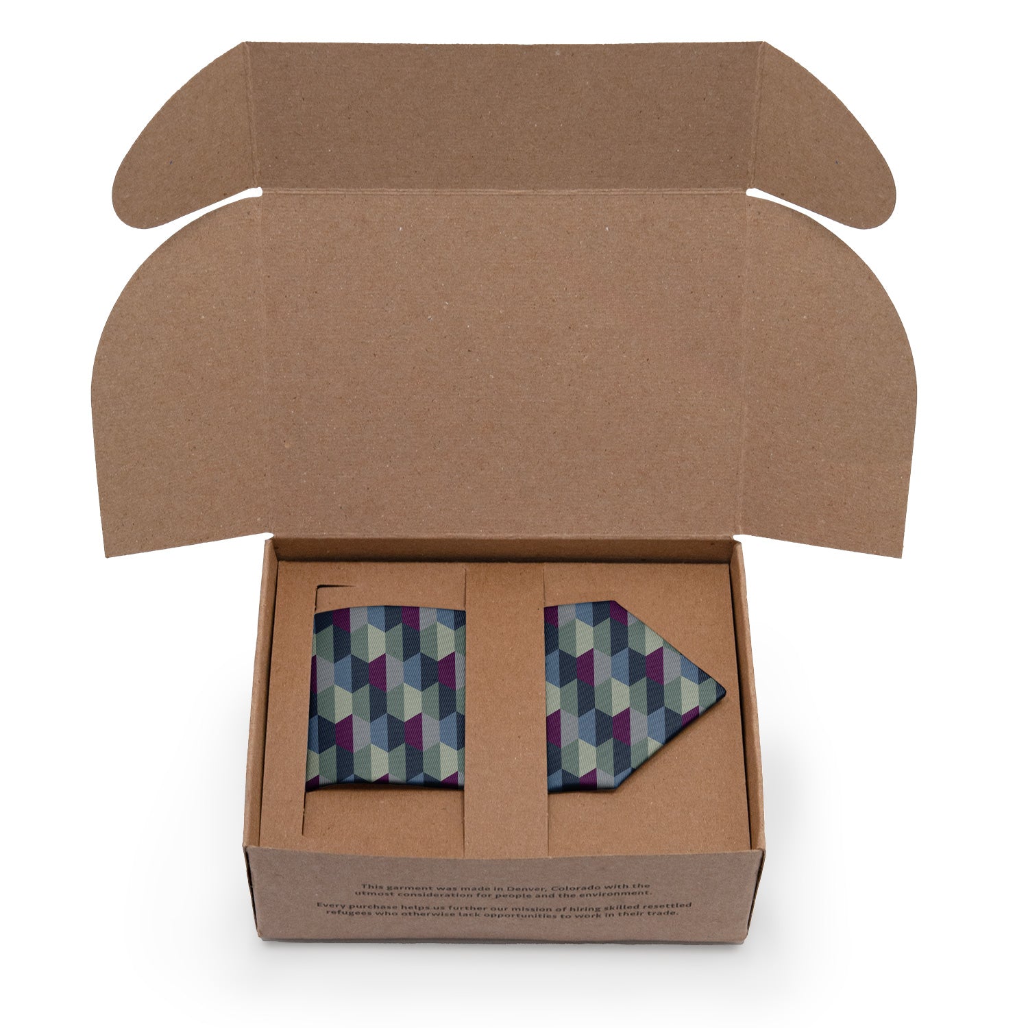 Deco Hex Geometric Necktie - Packaging - Knotty Tie Co.