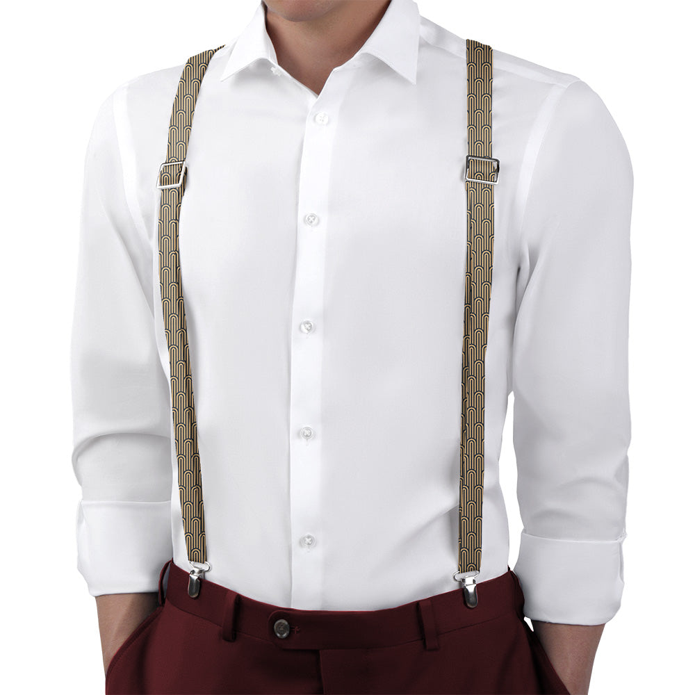 Deco Curves Suspenders - Main View - Knotty Tie Co.