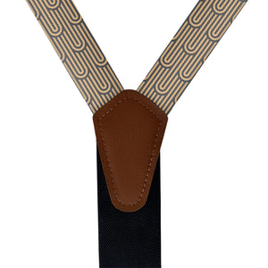 Deco Curves Suspenders - Vegan Leather Y-Back - Knotty Tie Co.