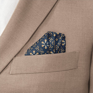 Deco Floral Pocket Square - Wave Fold - Knotty Tie Co.