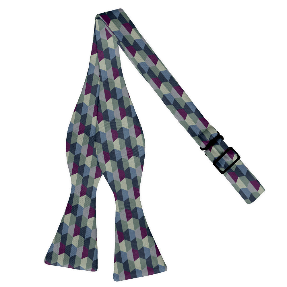 Deco Hex Geometric Bow Tie - Adult Standard Self-Tie 14-18" - Knotty Tie Co.