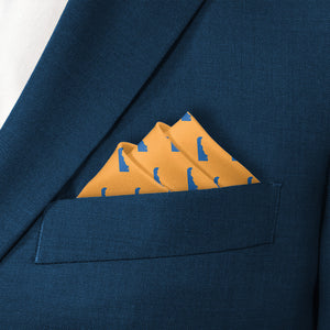 Delaware State Outline Pocket Square - Stairs Fold - Knotty Tie Co.