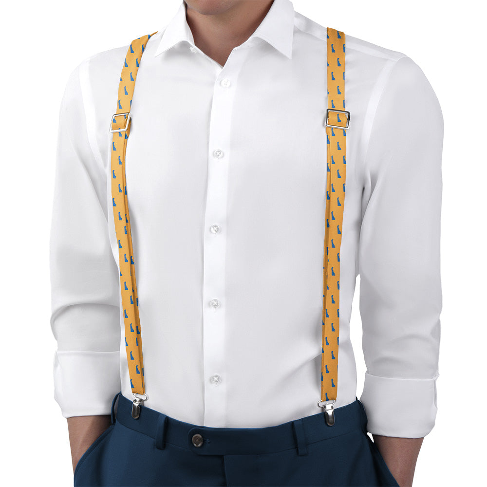 Delaware State Outline Suspenders - Main View - Knotty Tie Co.