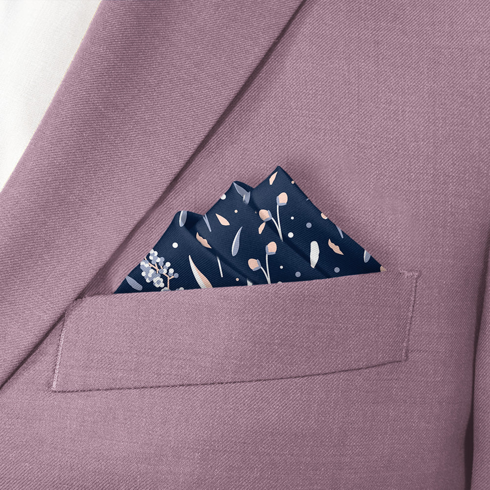 Delicate Floral Pocket Square - Stairs Fold - Knotty Tie Co.