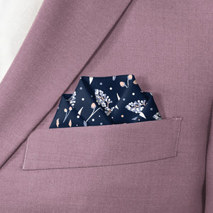 Delicate Floral Pocket Square - Scalloped Fold - Knotty Tie Co.