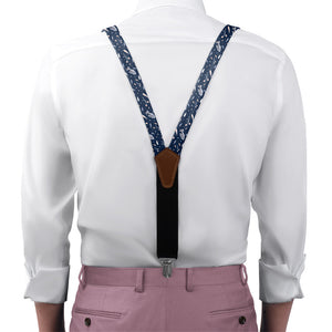 Delicate Floral Suspenders - On Model Front View - Knotty Tie Co.