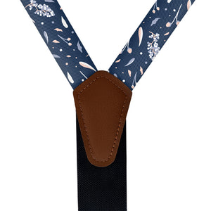 Delicate Floral Suspenders - Vegan Leather Y-Back - Knotty Tie Co.