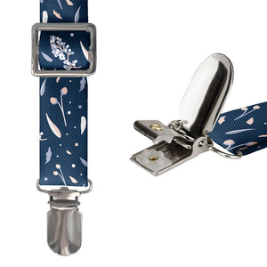 Delicate Floral Suspenders - Hardware and Strap - Knotty Tie Co.