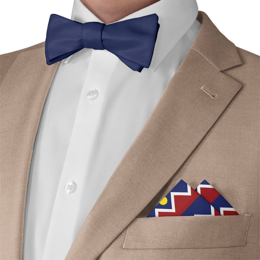 Denver Flag Pocket Square - Matching Bow Tie - Knotty Tie Co.