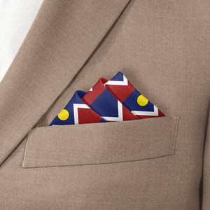 Denver Flag Pocket Square - Stairs Fold - Knotty Tie Co.