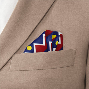 Denver Flag Pocket Square - Wave Fold - Knotty Tie Co.