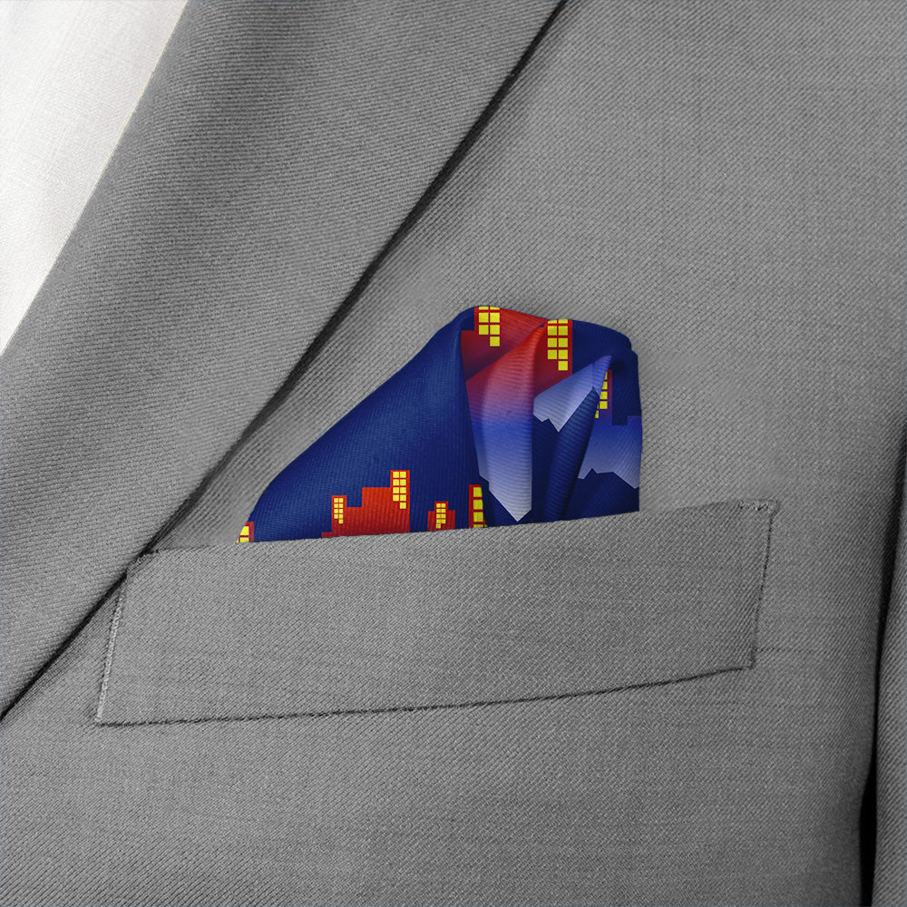 Denver Skyline Pocket Square - Wave Fold - Knotty Tie Co.