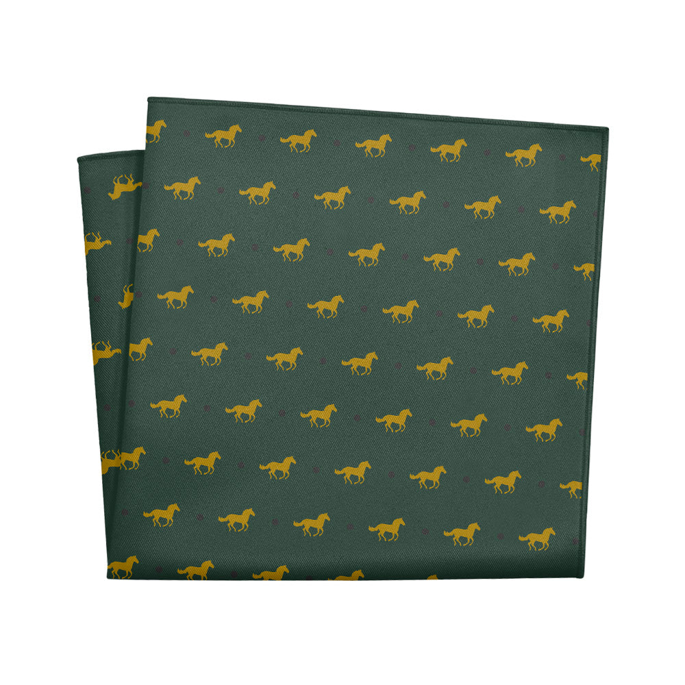 Derby Horses Pocket Square - 12" Square - Knotty Tie Co.