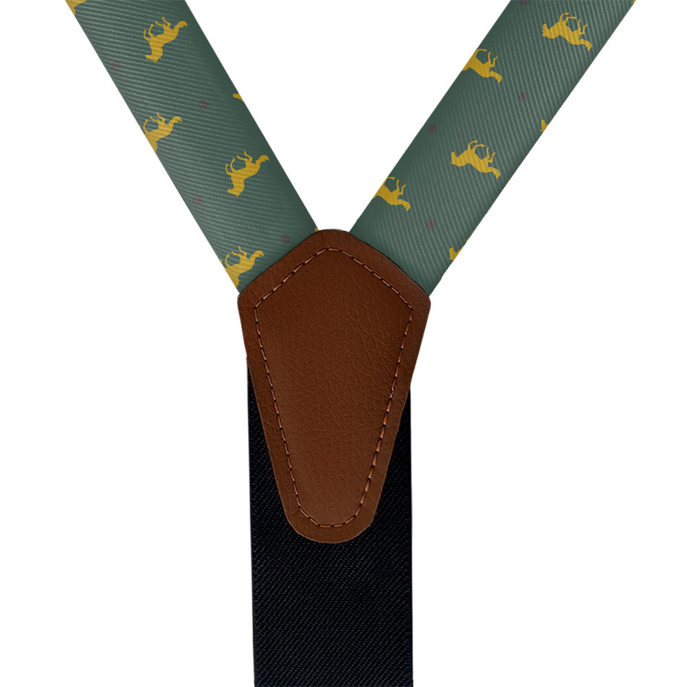 Derby Horses Suspenders - Vegan Leather Y-Back - Knotty Tie Co.