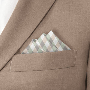 Diamond Plaid Pocket Square - Stairs Fold - Knotty Tie Co.