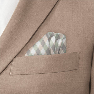 Diamond Plaid Pocket Square - Wave Fold - Knotty Tie Co.