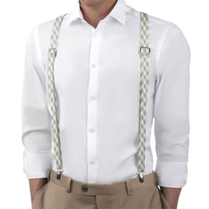 Diamond Plaid Suspenders - On Model Back View - Knotty Tie Co.