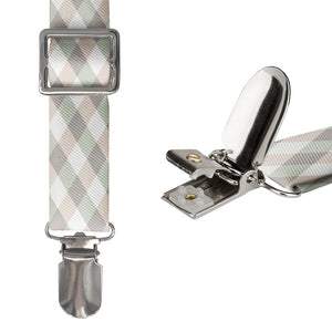 Diamond Plaid Suspenders - Hardware and Strap - Knotty Tie Co.