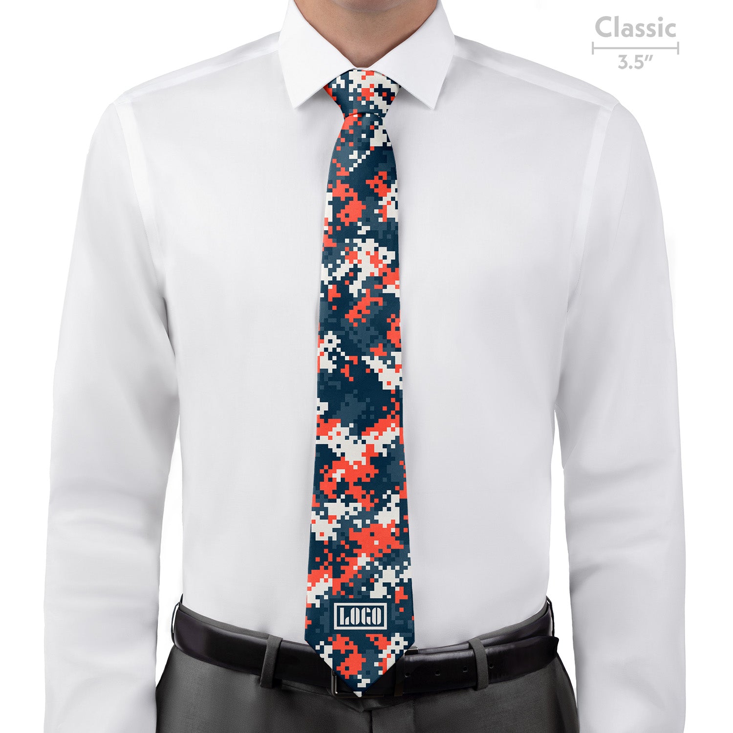 Custom Digi Camo 1 Logo Tie - Classic - Knotty Tie Co.