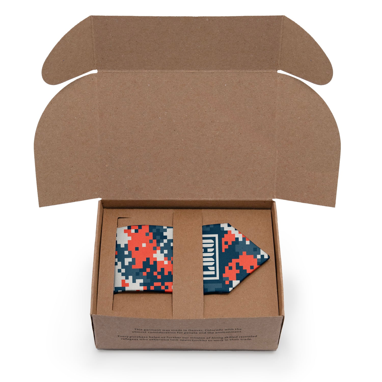 Custom Digi Camo 1 Logo Tie - Packaging - Knotty Tie Co.