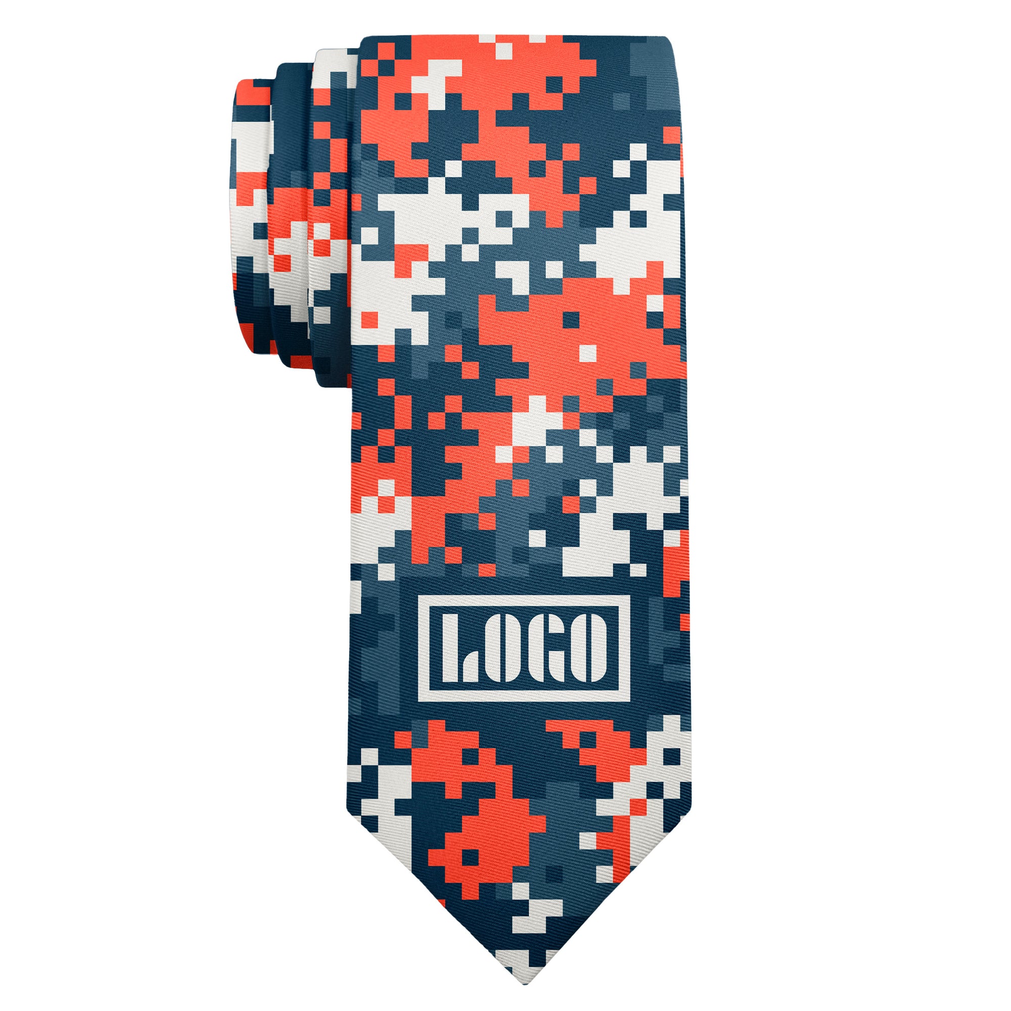 Custom Digi Camo 1 Logo Tie - Long Roll - Knotty Tie Co.