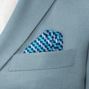 Disruption Geometric Pocket Square - Wave Fold - Knotty Tie Co.