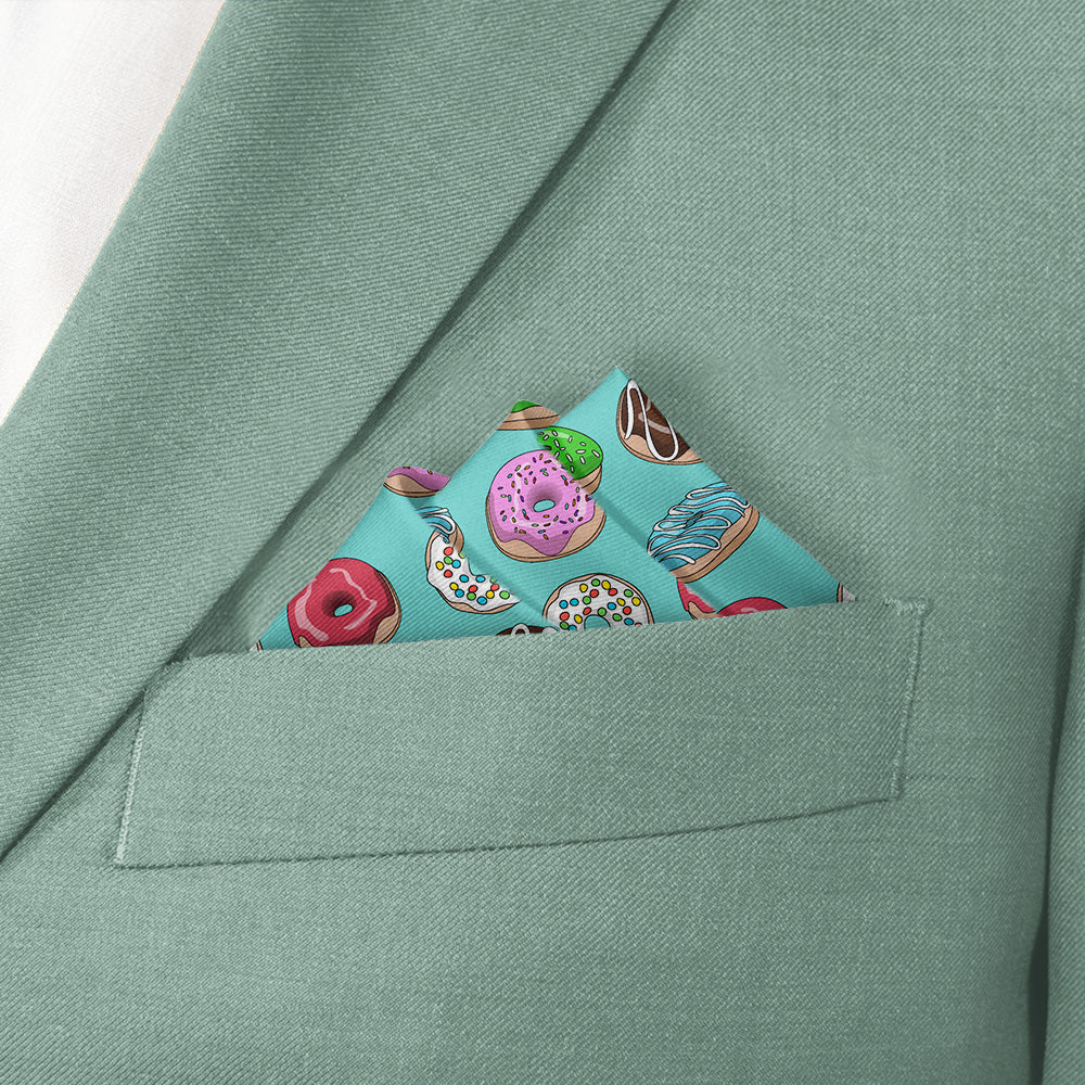 Donuts Pocket Square - Stairs Fold - Knotty Tie Co.